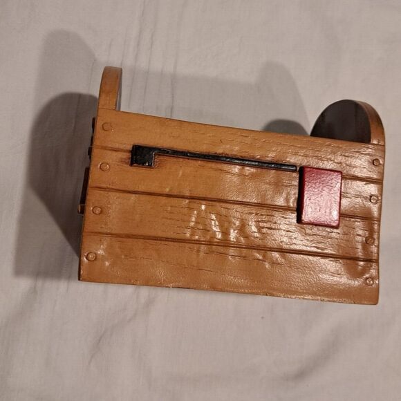 Vintage US MAIL BOX PLANTER blow mold Made for FTD 1985 brown w/ red flag retro - Picture 4 of 8